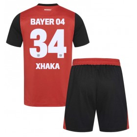 Bayer Leverkusen Granit Xhaka #34 Hjemme skjorte til barn 2024-25 Kortermet (+ korte bukser)